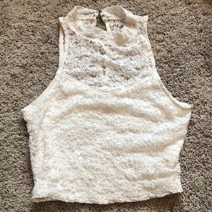 White lace halter top